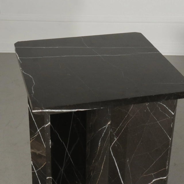 Minimalist X Form Nero Marquina Marble Side Table For Sale - Image 10 of 12