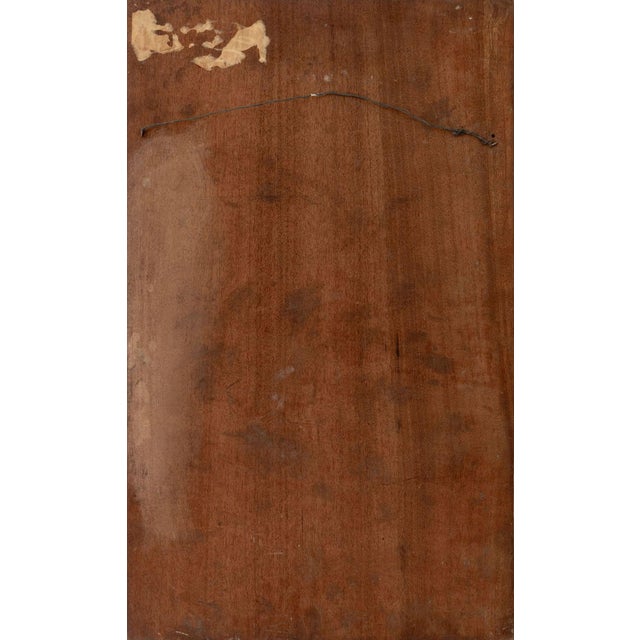 Early 20th Century Art Deco Heron Scene Painted and Carved Wood Panel For Sale - Image 5 of 5