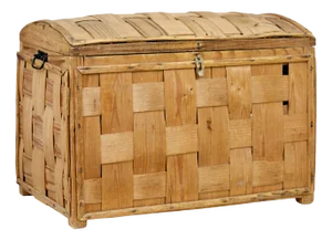 Antique Scandinavian Woven Pine Dome Trunk, 1890