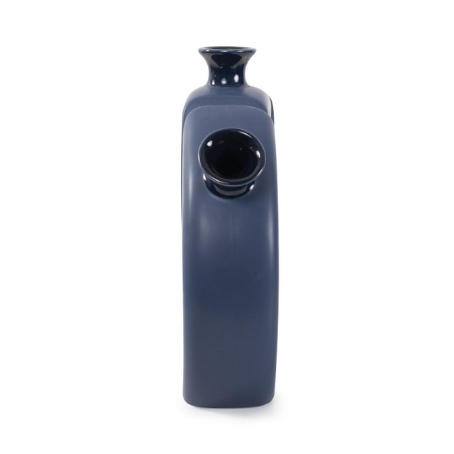 Ceramic Delft Blue 3 Piece Floral Vase For Sale - Image 7 of 11