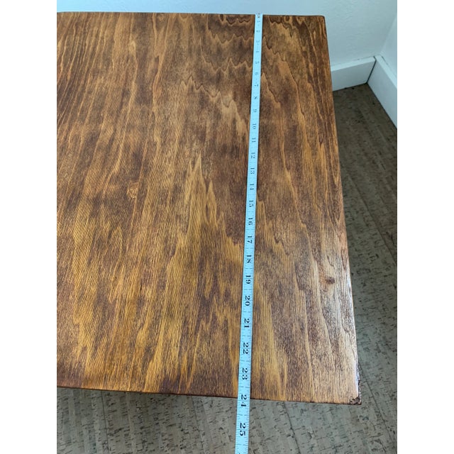 Brown Mid 20th Century Mid-Century Modern Iron Leg Table With Swivel Top For Sale - Image 8 of 11