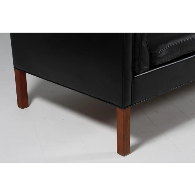 Black 3-Seater Sofa by Børge Mogensen for Fredericia For Sale - Image 8 of 10