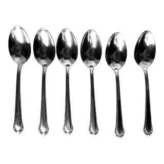 Vintage Gorham 1937 Silver Plate "Cavalier" Pattern Tea Spoons- Set of 6 For Sale