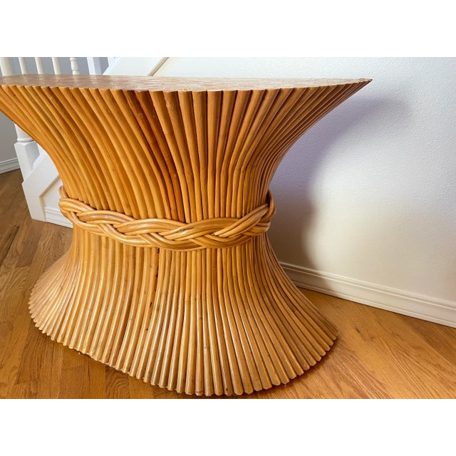 Wood Sheaf of Wheat Entry Table by McGuire, 1970s For Sale - Image 7 of 12