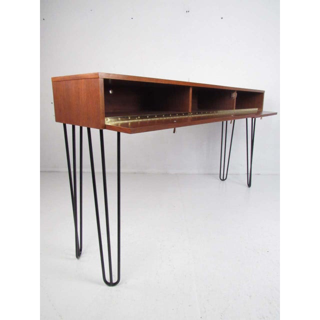 Mid Century Modern Walnut Console Table Or Vanity Chairish