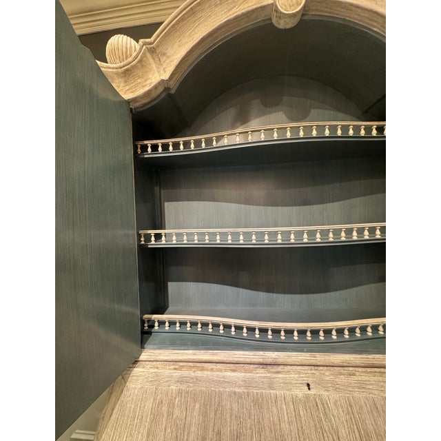 Jonathan Charles Alnwick European Style Whitewashed Bureau Secretary Bookcase For Sale In Greenville, SC - Image 6 of 11