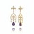 Silver, Gold Fleur de Lis Earrings with amethyst and colorless topazes. Vintage Inspired Statement Earrings. Weight: 4.5...