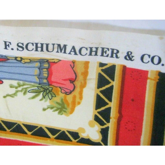 Black Vintage Schumacher Chinoiserie Lumbar Pillow With Piping and Fringe For Sale - Image 8 of 13