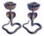 20th Century Hand Etched Persian Cobra Brass and Bronze Candle Holders, Pair For Sale