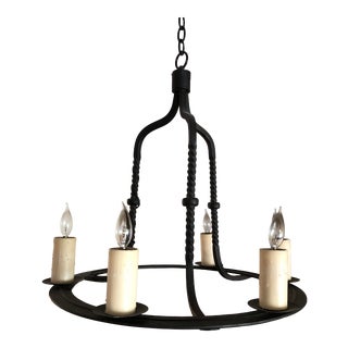 Paul Ferrante Iron Rope Chandelier For Sale
