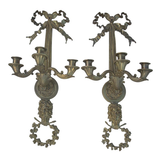 Vintage Brass Candle Sconces a Pair Chairish