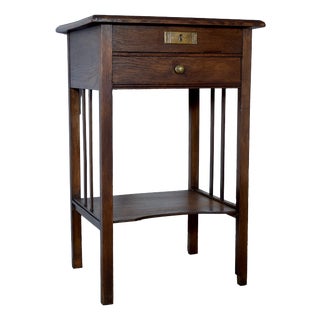 Antique Art Nouveau Side Table in Oak, 1910 For Sale