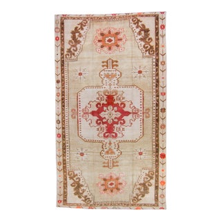 1950s Vintage Kars Oushak Wool Hand-Knotted Rug For Sale