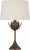 Transitional Julie Neill by Visual Comfort Signature Alberto 17" Cordless Accent Lamp in Antique Bronze Leaf with Linen Shade For Sale - Image 3 of 3