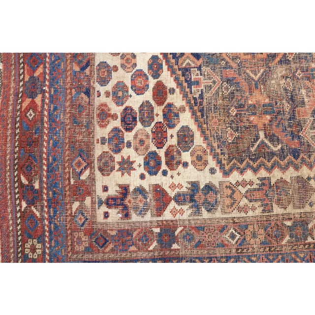 Late 18th Century Antique Persian Qashqai Rug 4'6'' x 8'4'' For Sale - Image 9 of 11