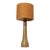 Vintage Gordon and Jane Martz Ochre Stoneware and Walnut Table Lamp With Finial For Sale