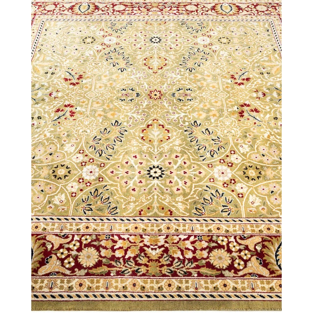 Solo Rugs Mogul, One-of-a-Kind Hand-Knotted Area Rug - Green, 5' 3" x 5' 4" For Sale - Image 4 of 8