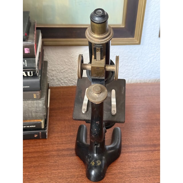 Black Antique Bausch and Lomb Microscope For Sale - Image 8 of 14