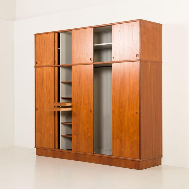 Brown Large Wardrobe in Teak by Melvin Mikkelsen, Denmark, 1960s For Sale - Image 8 of 18