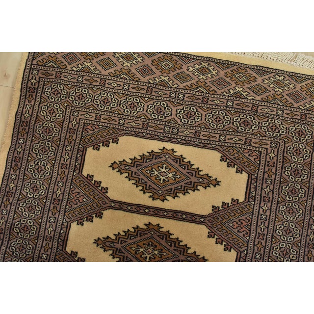2020s Bokhara Jaldar Rug 2’6” X 3’9” Beige Wool Tribal Hand-Knotted Oriental Carpet For Sale - Image 5 of 9