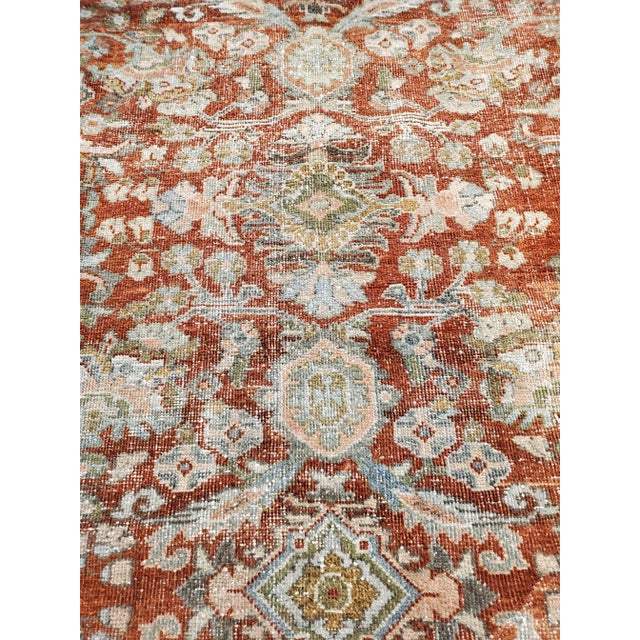 Traditional Antique Persian Sultanabad Carpet, Handmade Oriental Rug, Light Blue, Rust, Gray For Sale - Image 3 of 12