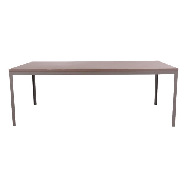 Danish Dining Table with Steel Legs and Grey Linoleum, 2010 For Sale