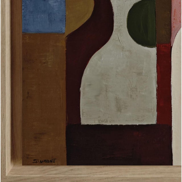 Paint À Deux Voix, Contemporary Geometric Abstract Oil Painting, Framed by Sophie Dumont For Sale - Image 7 of 9