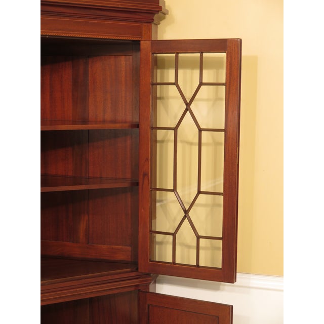 1940s Federal Biggs Mahogany Large Corner Cabinet With Inlay
