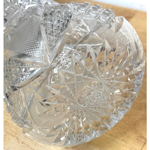 Monumental American Brilliant Period Exhibition Cut Glass Trumpet Vase, Hawkes For Sale - Image 18 of 18