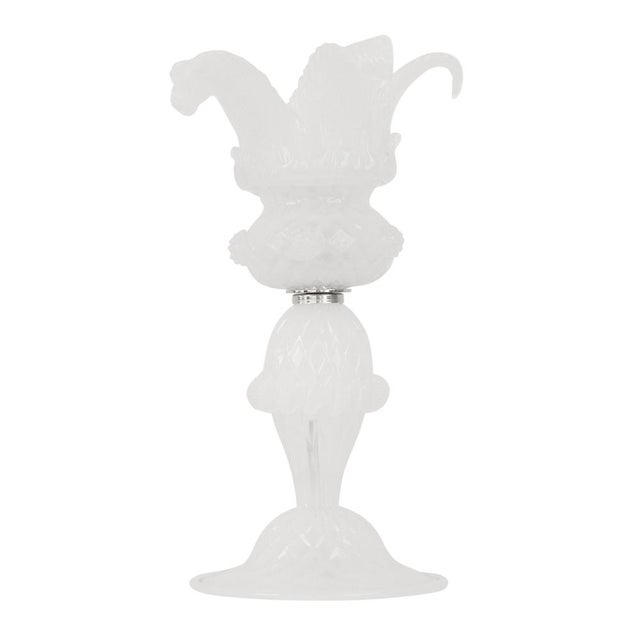 Italian Table Lamp in White Murano Glass, 2000s For Sale - Image 14 of 14