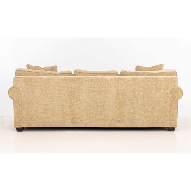 Textile Modern Beige Chenille Upholstered Three-Seat Sofa For Sale - Image 7 of 7