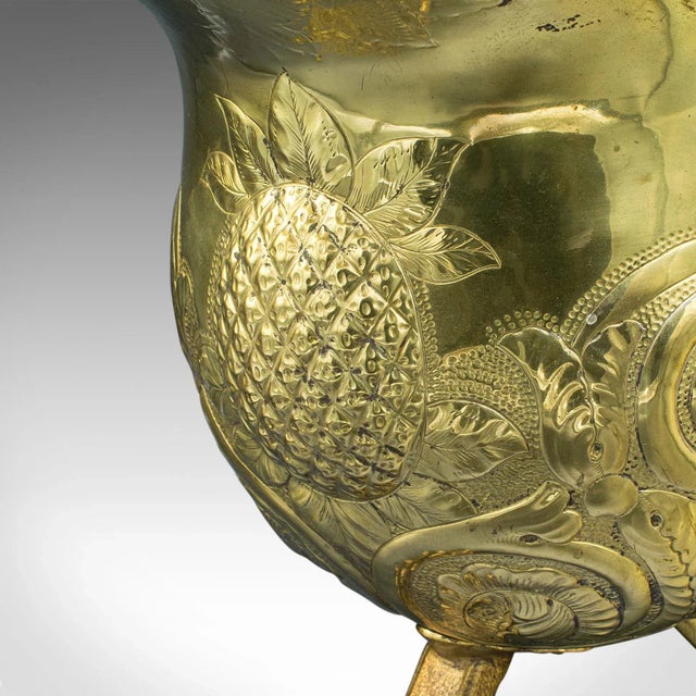 1850 Victorian Antique Country House Fireside Bin, Brass, Ebony, Decor, Fire Bucket For Sale - Image 10 of 12