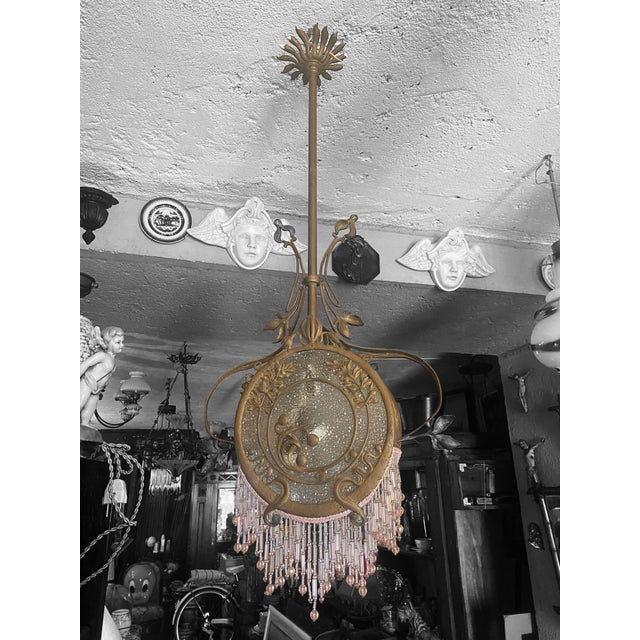 Goldenrod Ceiling Lamp, 1930s For Sale - Image 8 of 10