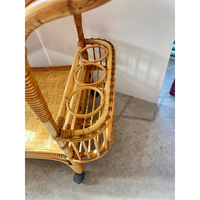 Camel French Riviera Bar Cart in Bamboo, 1960s For Sale - Image 8 of 15