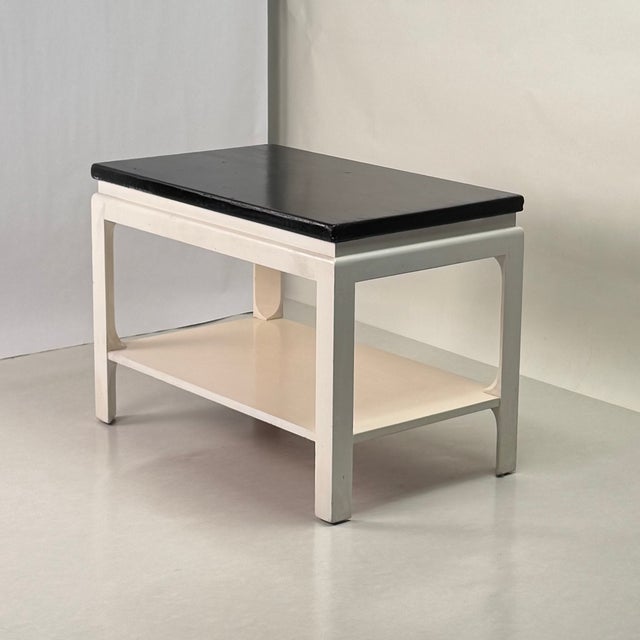 1940s 1940s Chic Black and White Modernist Side Table For Sale - Image 5 of 10