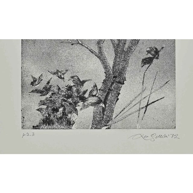 Man on a tree is an etching realized by leo guida, in 1972. Hand-signed and dated on the left lower margin, leo guida 72'...