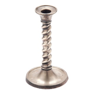 Early 20th Century English Sterling Silver Twisted Candlestick For Sale