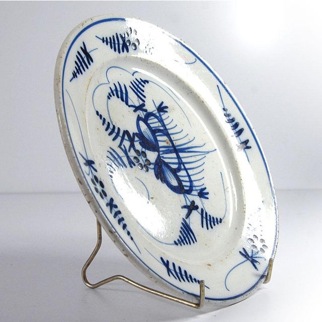 20th Century French Hand-Painted Kobalt Plate from St. Clemente For Sale - Image 5 of 8