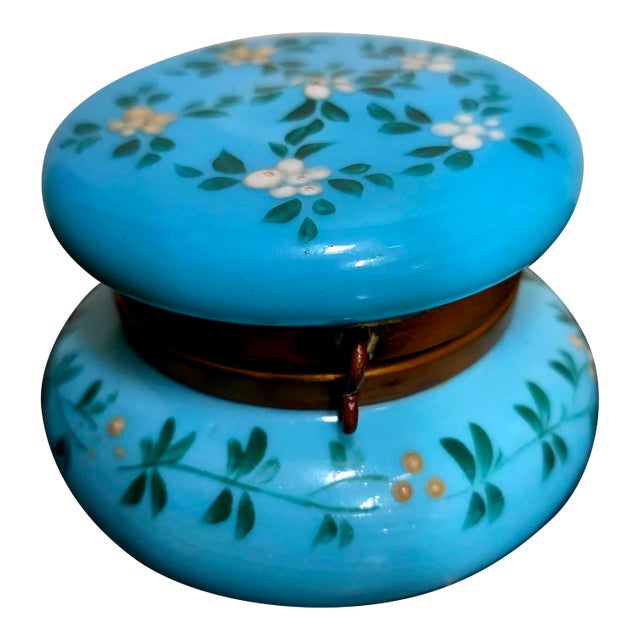 Moser French Opaline Glass Powder Jar For Sale