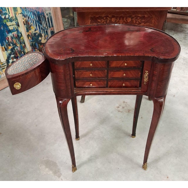 Louis XV Style Marquetry Lady's Commode, 1920s For Sale - Image 9 of 11