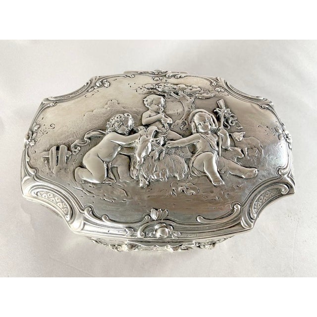 Late 19thC European Hanau Rococo Silver Trinket Box - 1 Pc For Sale - Image 14 of 16