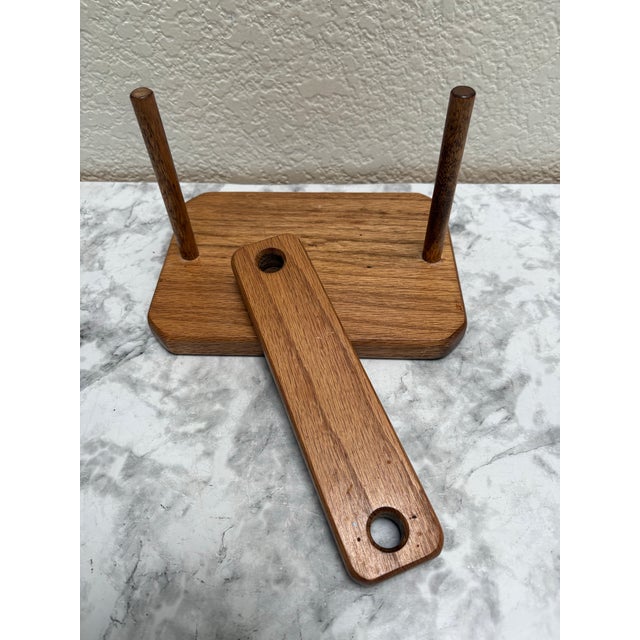 Vintage 1960s70s Rustic Wood Napkin Holder For Sale In Sacramento - Image 6 of 8