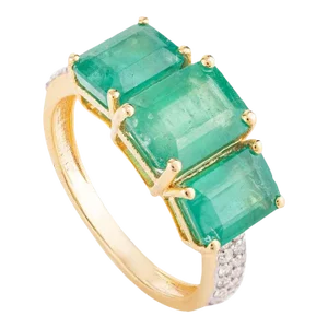 4.14 Ctw Three Stone Engagement Ring Size 7