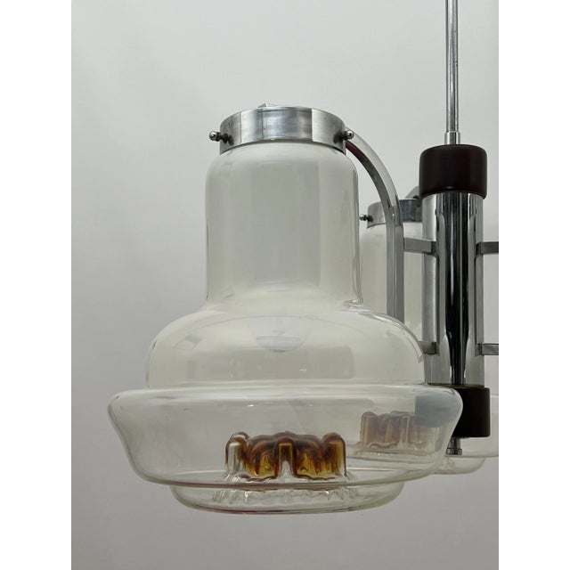 Metal Pendant in Opaline Glass from Mazzega, 1970s For Sale - Image 7 of 11