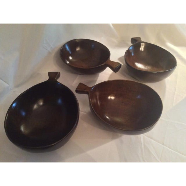 David Auld Mid Century Hand Carved Bowls - Set of 4 For Sale - Image 4 of 13