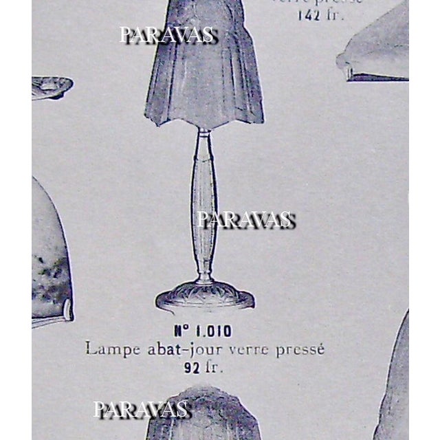 Maynadier Pair of French Art Deco Floral Frosted Glass Table Lamps - 1930s For Sale - Image 12 of 12