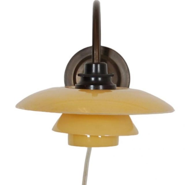 Wall Lamp Ph-1/1 with Yellow Shades by Poul Henningsen, 1930s For Sale - Image 14 of 14