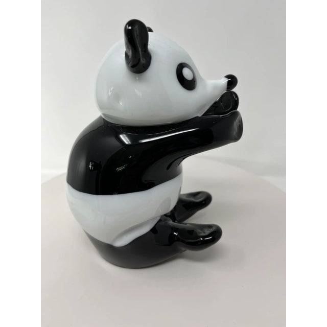 Very cute handmade Murano glass panda signed by the artist. Measures 7 inches tall.