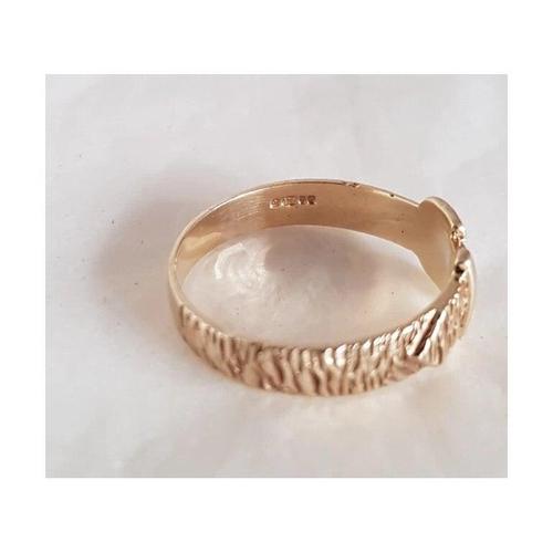 Metal Vintage 9ct Yellow Gold Buckle Ring, 1982 For Sale - Image 7 of 18