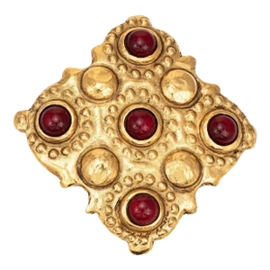 Chanel Collection 23 Gripoix Brooch Victoire de Castellane c1980s Yellow Tone